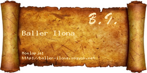 Baller Ilona névjegykártya